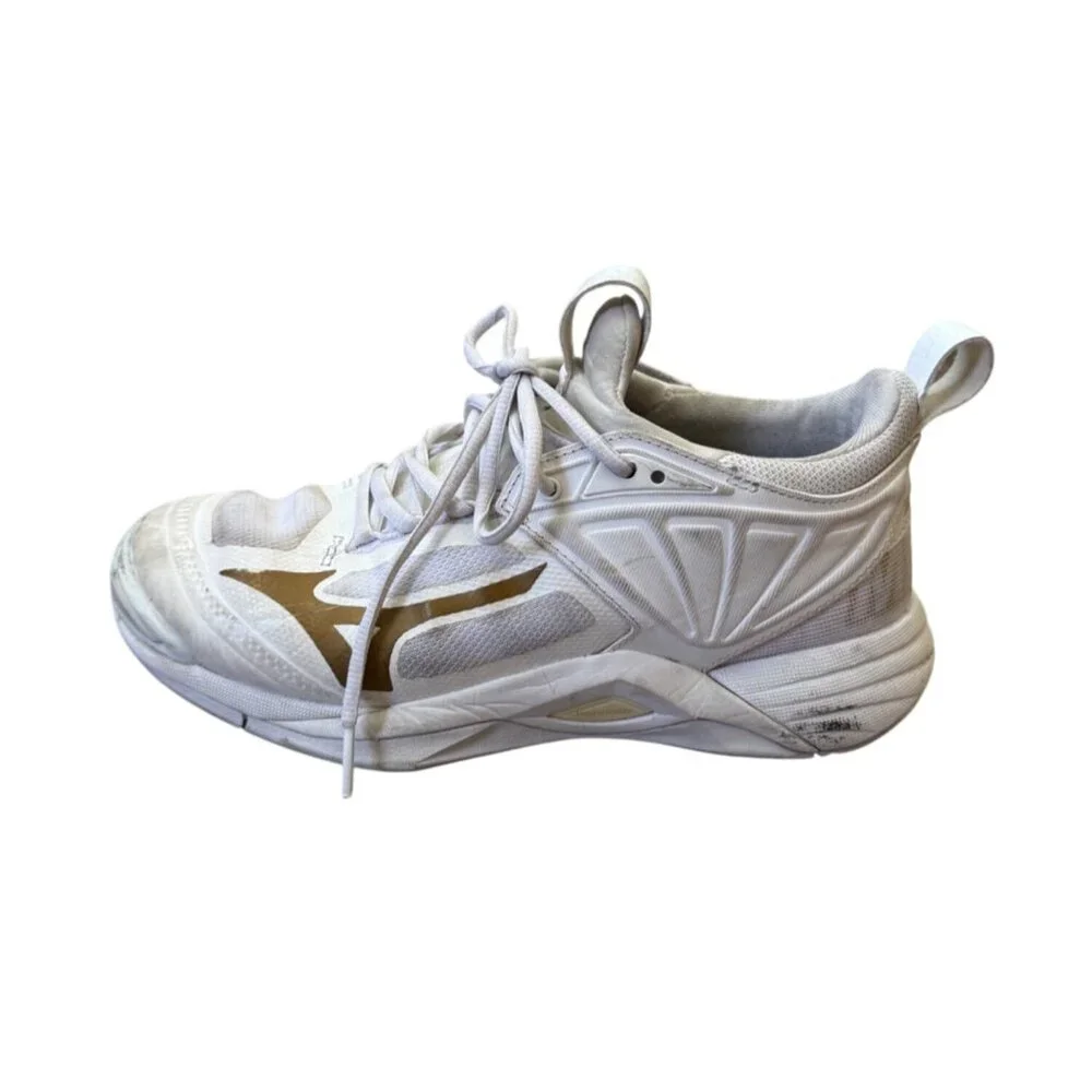 Mizuno Womens Wave Dimension Volleyball Shoes Size 8 White‎ Sneakers Practice